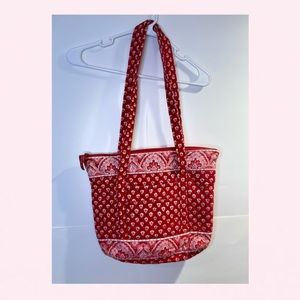 Vintage Vera Bradley quilted red and white shoulder bag